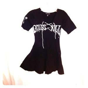 Dolls kill black cotton dress